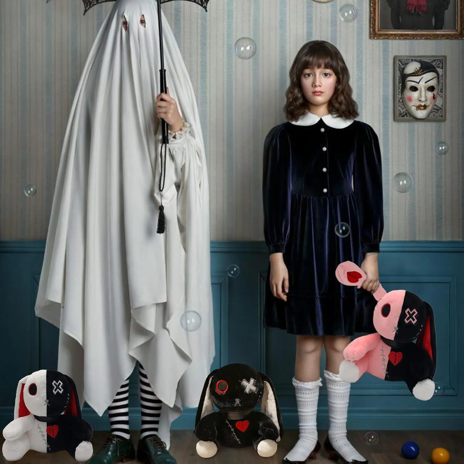 Crazy Rabbit improvise elapse encourage warmer irrationally Plushie Toy Goth Bunny Plush Rabbit Stuffed Animal Horror Plushies Easter Stuffed Animal Creepy Spooky Bunny 