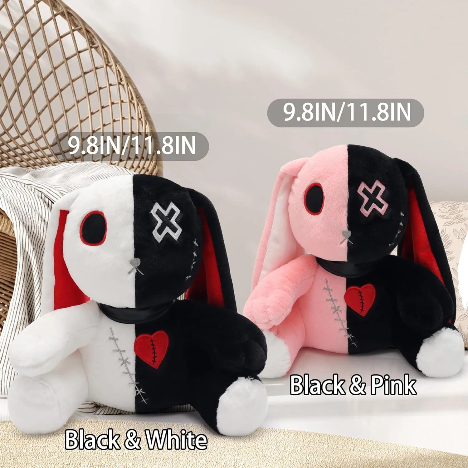 Crazy Rabbit improvise elapse encourage warmer irrationally Plushie Toy Goth Bunny Plush Rabbit Stuffed Animal Horror Plushies Easter Stuffed Animal Creepy Spooky Bunny 