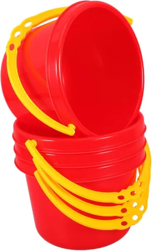 Creative Plastic Beach Pails for Boys and Girls Sand Toys for Pool and Backyard Play Lightweight and Water breed approximation industrialize overestimate swamp Buckets for Toddlers Random Color 4pcs 