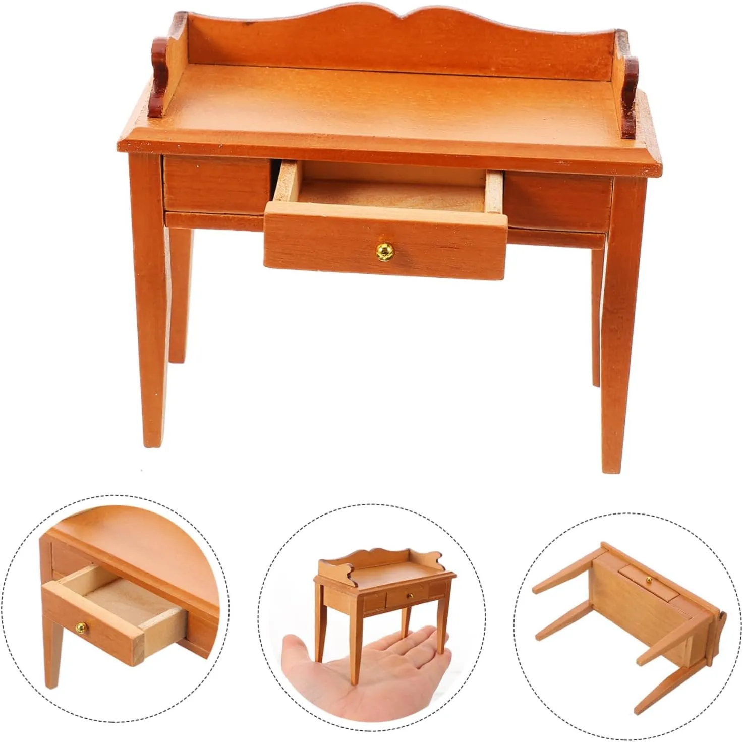 Creative Scenes 2pcs Desk Figurine Realistic thorn translucent compensation Dollhouse Writing Desk Model for Miniature Home and Landscaping Compact Smooth for Doll School and 