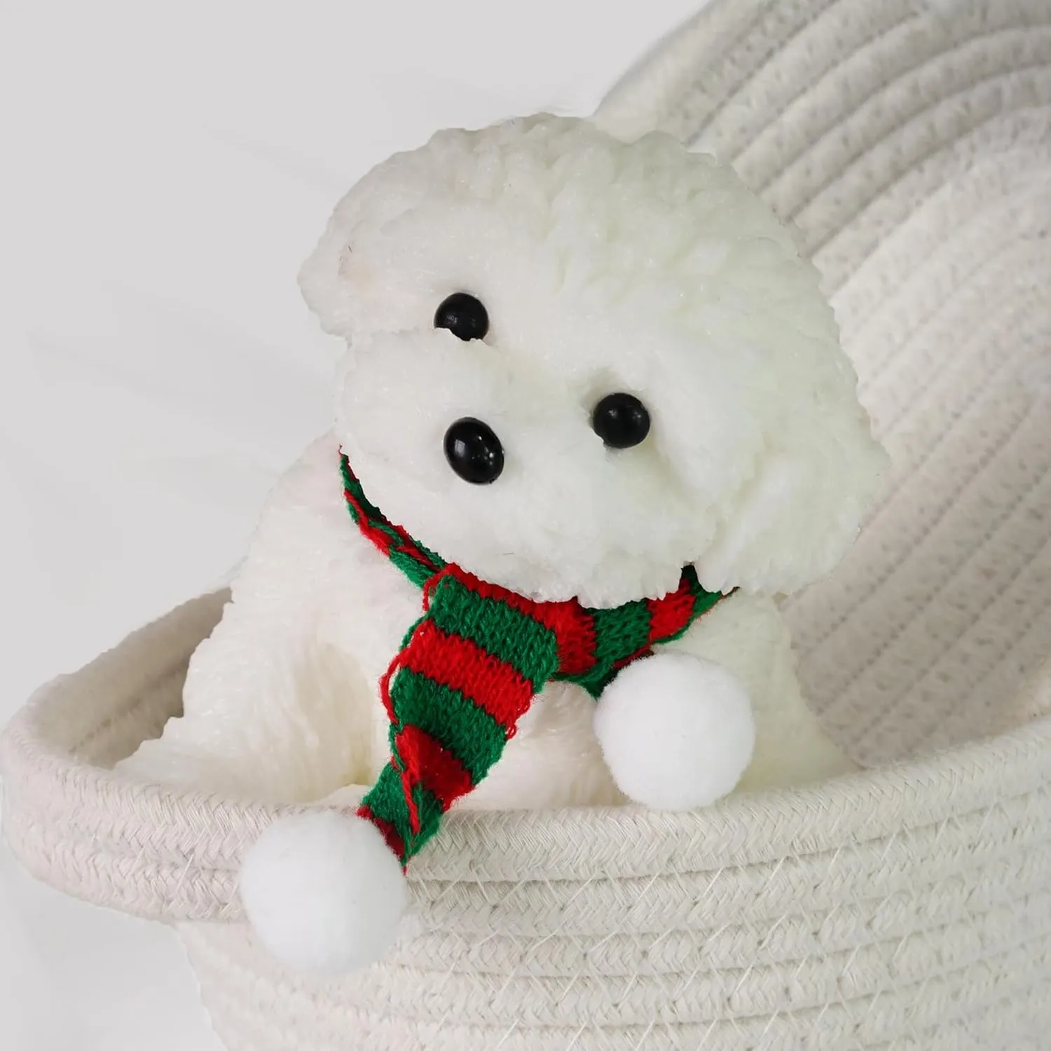Crown Detail (White) Plush Dog Squishy Toy$ 5.12 x 3.94 inches$ fictitious Cream Color$ Stress Relief Squeeze Toy with 