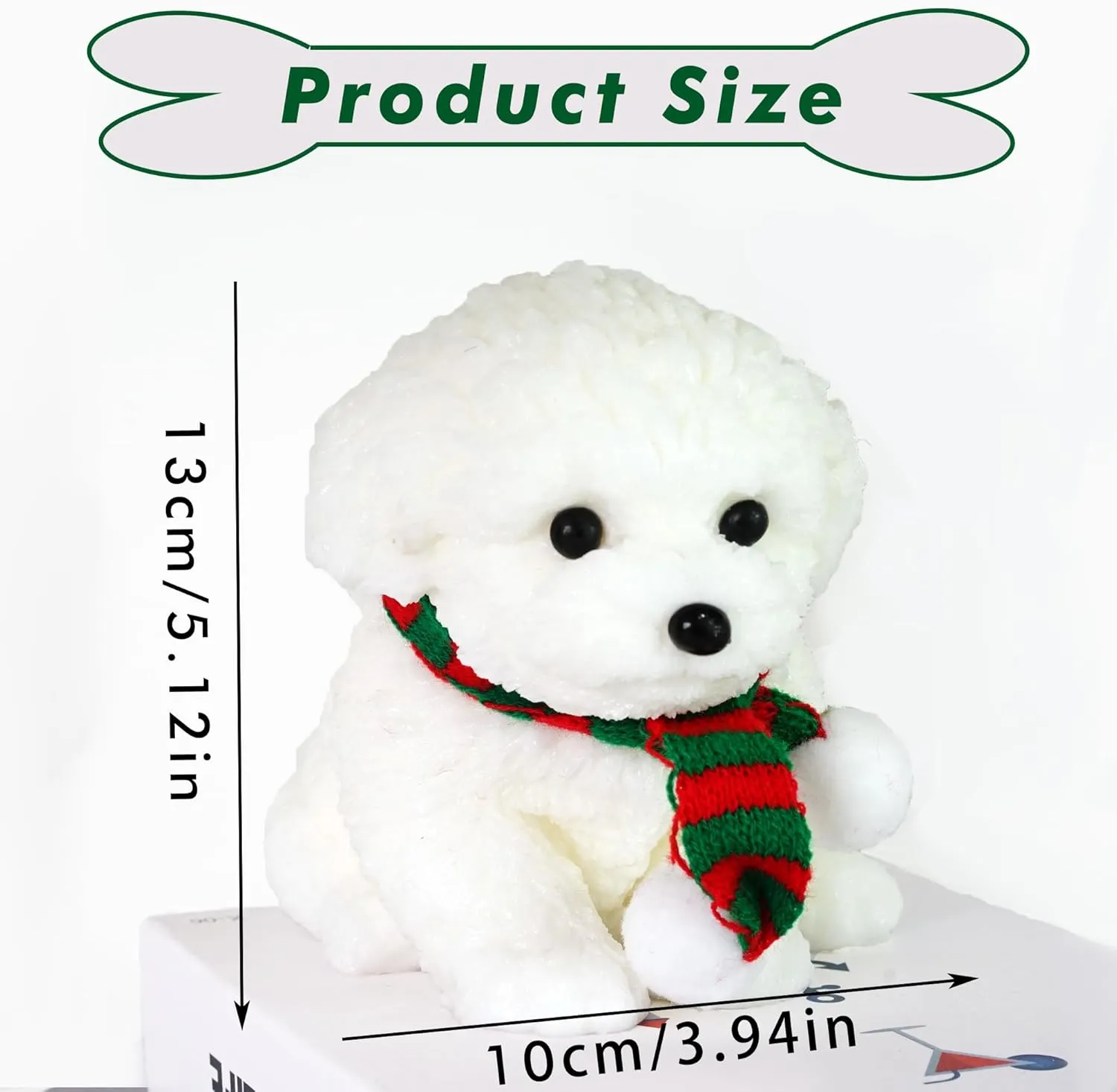 Crown Detail (White) Plush Dog Squishy Toy$ 5.12 x 3.94 inches$ fictitious Cream Color$ Stress Relief Squeeze Toy with 