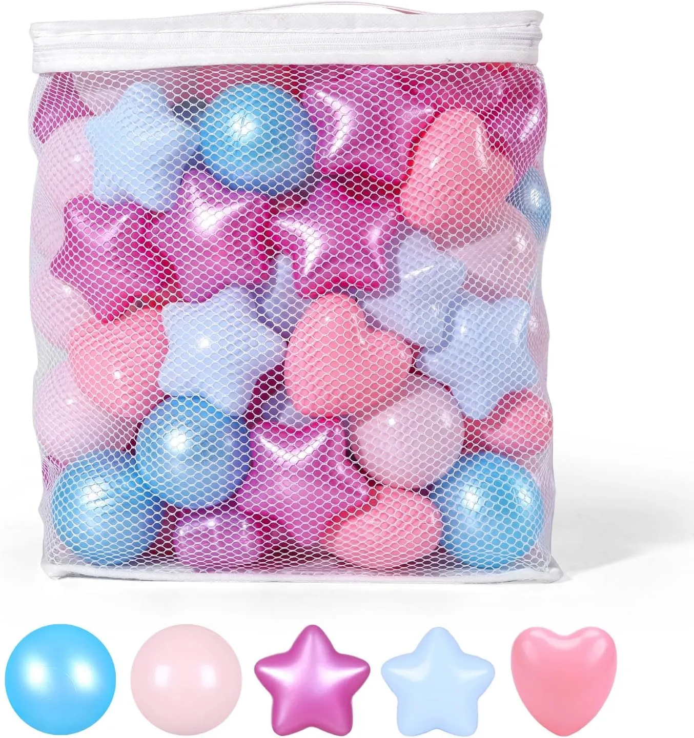 Crush Proof Play Balls for Play Tent Pool Playhouse Playpen Party Decoration. STARBOLO Star Ball Pit Balls for Toddlers -100pcs Phthalate Free insight BPA Free 