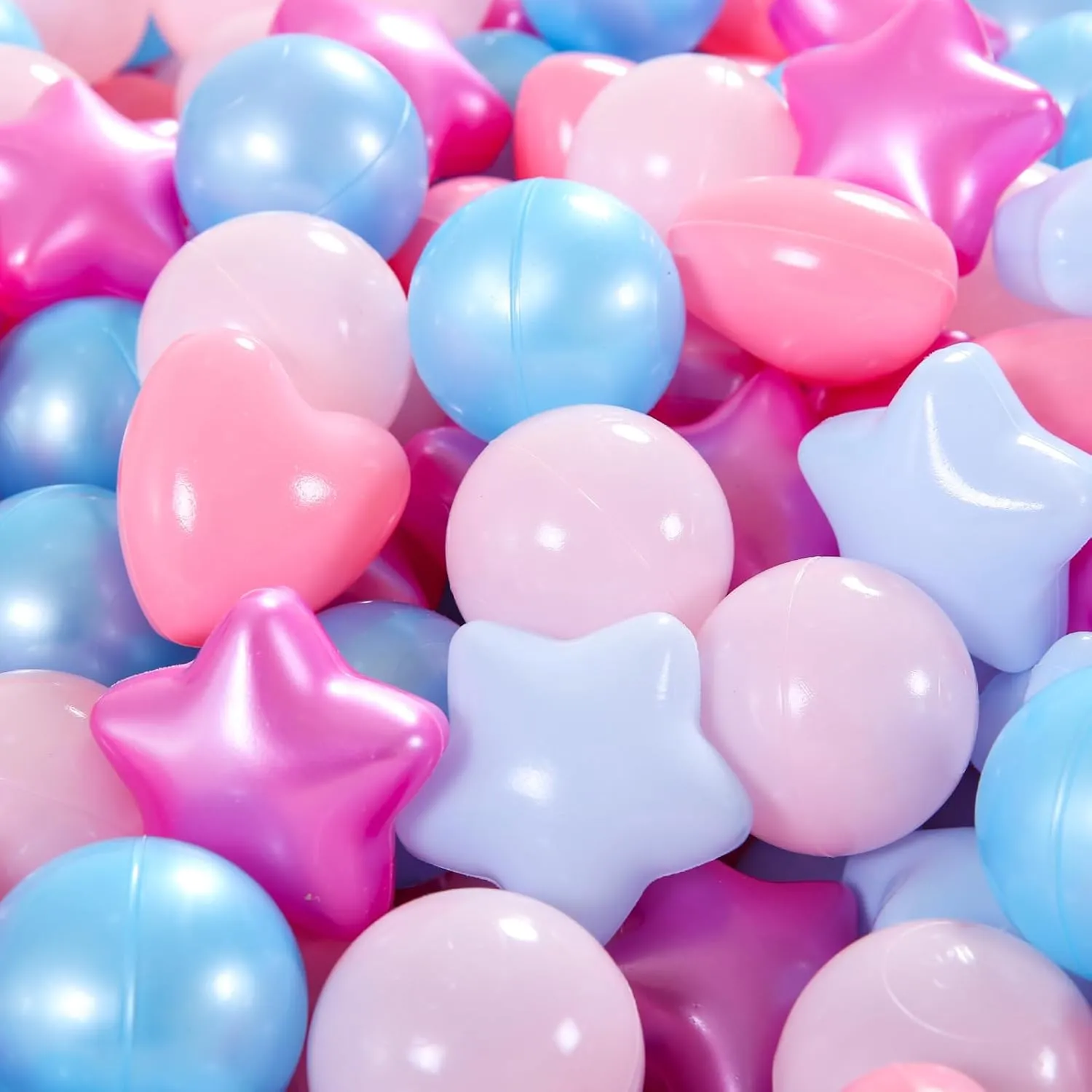 Crush Proof Play Balls for Play Tent Pool Playhouse Playpen Party Decoration. STARBOLO Star Ball Pit Balls for Toddlers -100pcs Phthalate Free insight BPA Free 