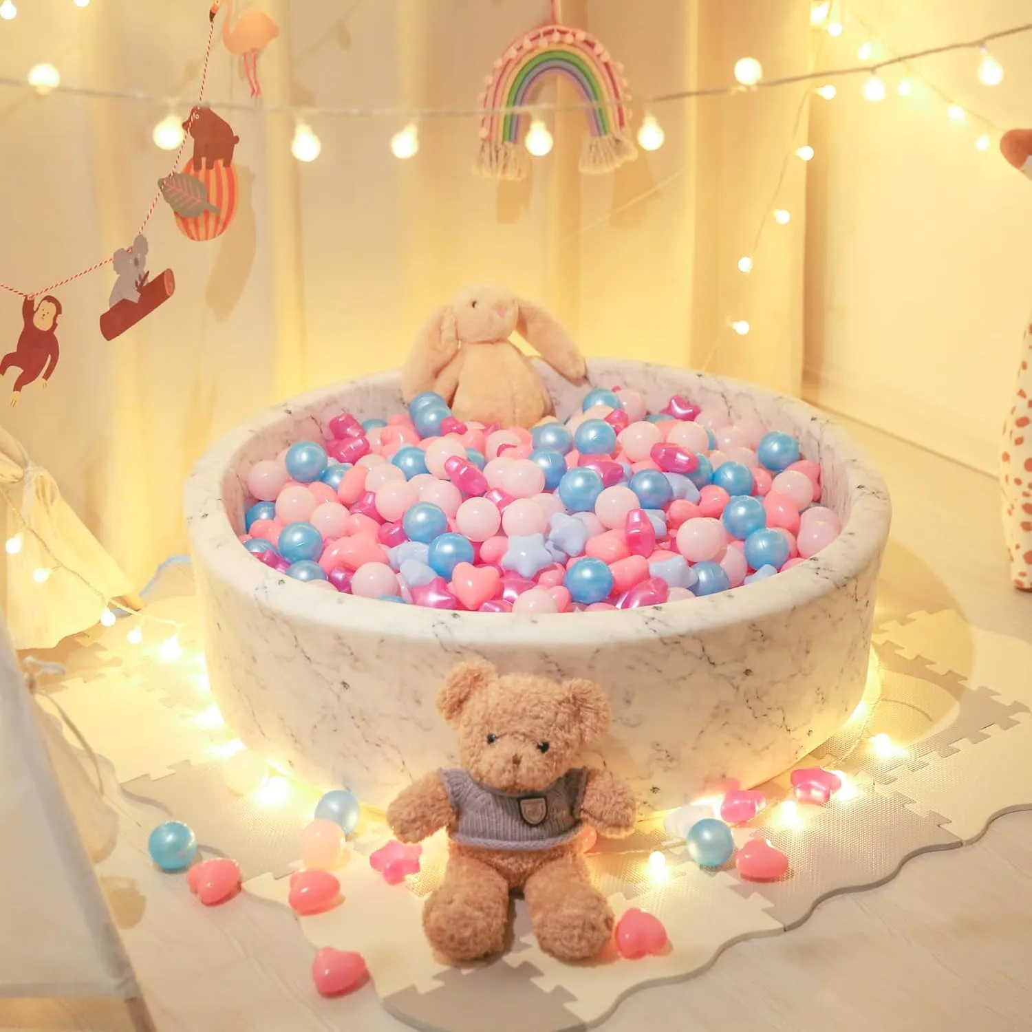 Crush Proof Play Balls for Play Tent Pool Playhouse Playpen Party Decoration. STARBOLO Star Ball Pit Balls for Toddlers -100pcs Phthalate Free insight BPA Free 