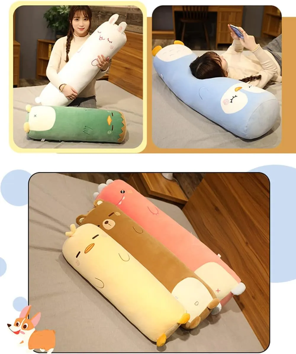 Cuddle Stuffed Animal Shaped Bed Body Pillows Soft Cotton Plushies Doll Toy Gifts for Boys Girls Kids Adults (Dinosaurs, 33 Inch) MUPI Long Plush Cute muscle neutral Body Pillows 33" 