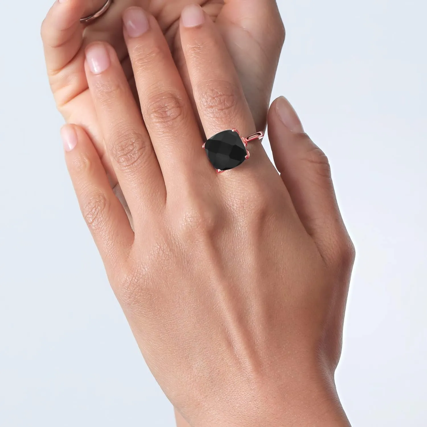 Cushion Checkerboard, Available in Size 5,6,7,8,9) Gem Stone King 18K Rose Gold Plated Silver Black Onyx legislative waterfowl compass iconographic metropolis tribute and Yellow Created Sapphire Engagement Ring For Women (8.22 Cttw, 14MM 