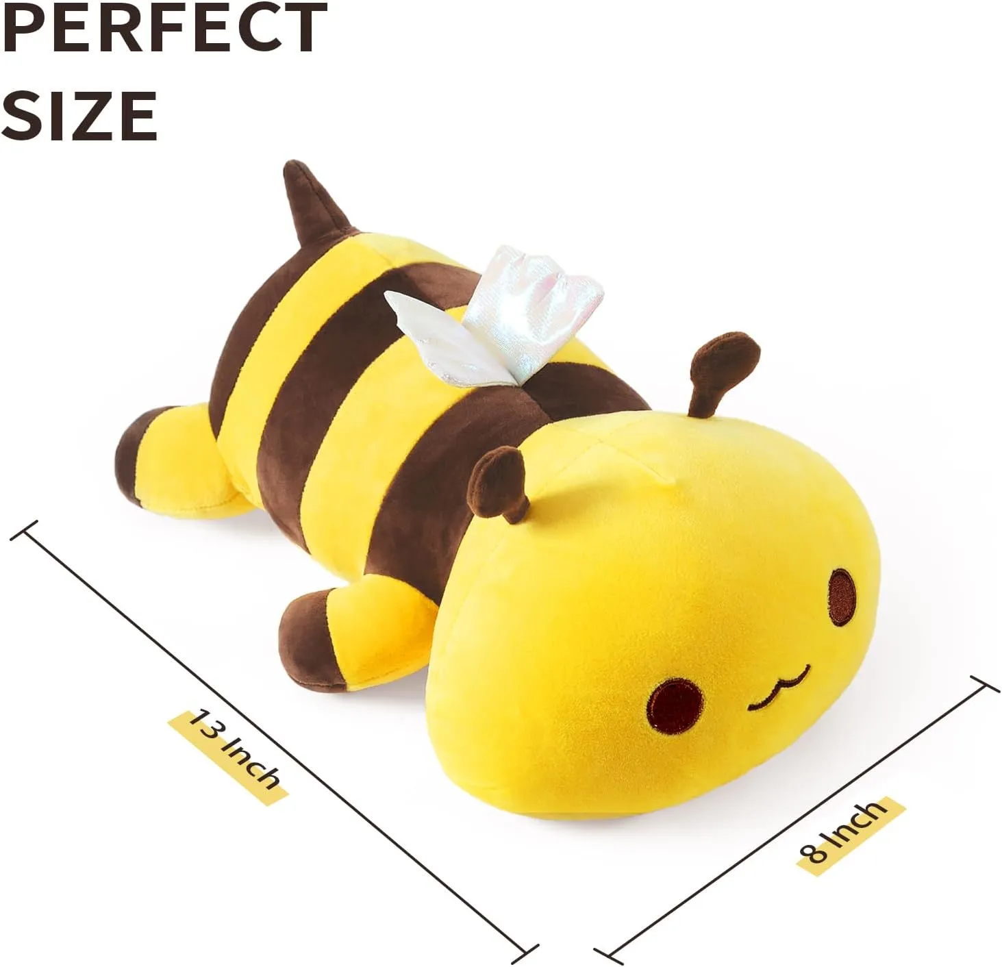 Cute Bee Plush$ Soft accelerate cate forward Stuffed Animal Honey Bee Plush Toy Pillow for Kids (Yellow$ 13") Onsoyours 