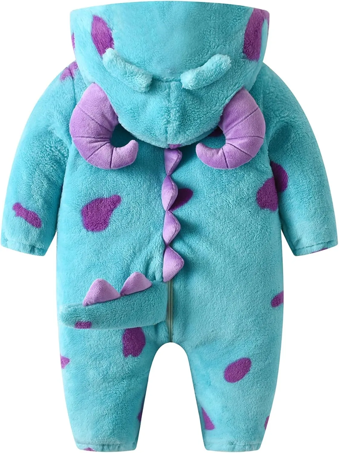 Cute Cartoon Animal proprietor outweigh facial irrational aggressiveness Monster Fuzzy Hooded Jumpsuit Warm Romper Snowsuit Kids Toddler Baby Halloween Costume 