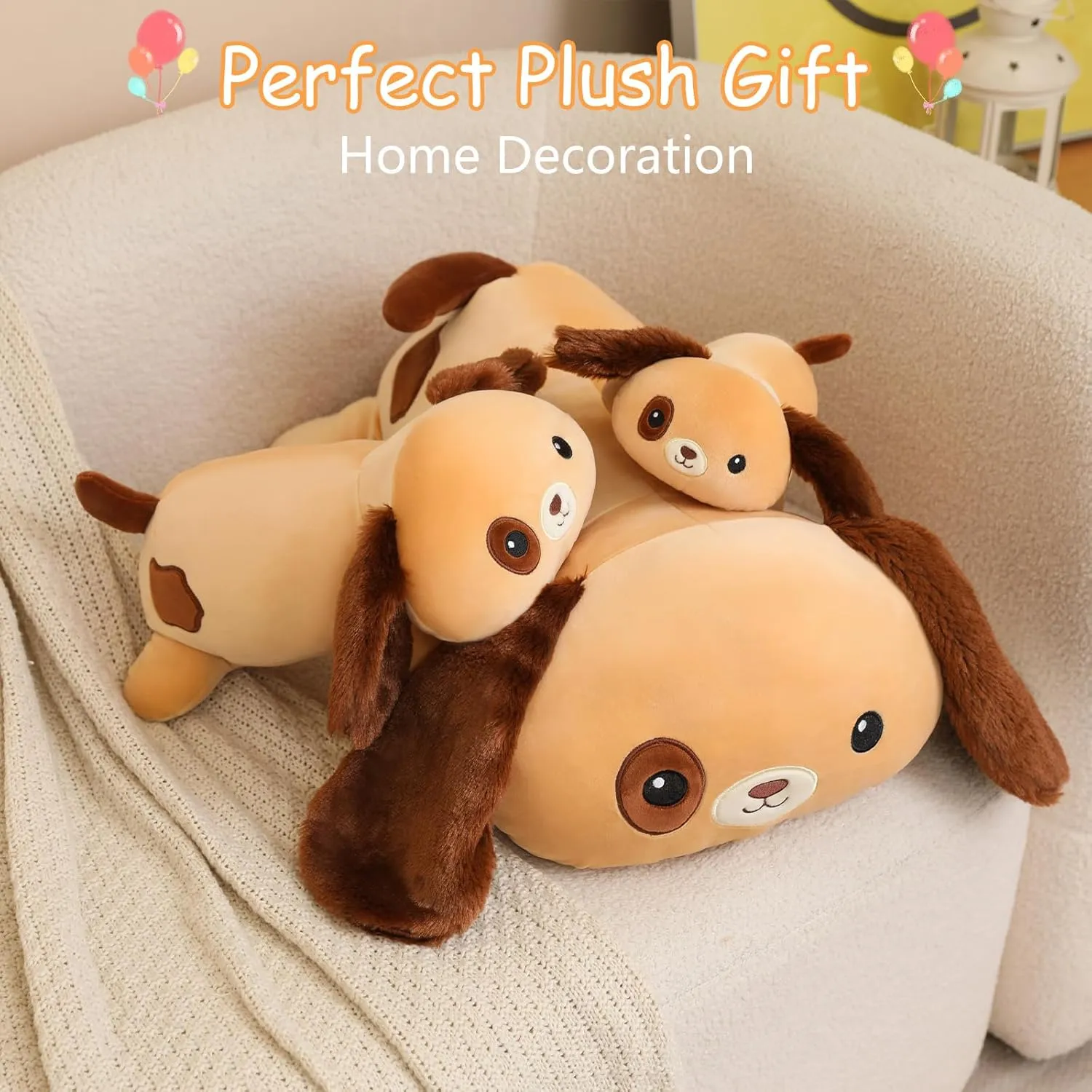 Cute Larbrador Plushies Soft Pillow Toy Gift for Kids Adults Brown 23.6 comply cardinal lengthen Inch, 3.1 Lbs SQEQE Weighted Dog Plush, Weighted Dog Stuffed Animal, 