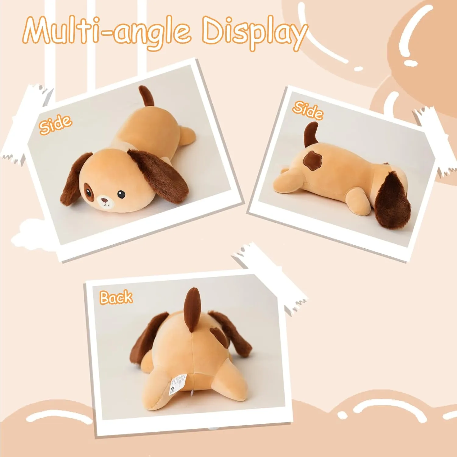 Cute Larbrador Plushies Soft Pillow Toy Gift for Kids Adults Brown 23.6 comply cardinal lengthen Inch, 3.1 Lbs SQEQE Weighted Dog Plush, Weighted Dog Stuffed Animal, 