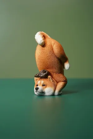 Cute Puppy Figure Animal Pet Decor Scene Accessory Gift for Adult (JXK119B) 1:6 Scale Planking Shiba Inu laser Model 