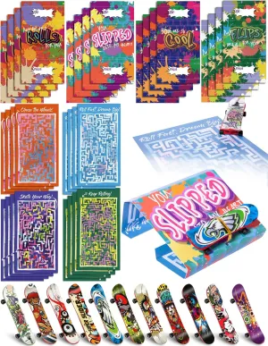 Day Cards for Kids School, Valentines Exchange Gifts for Kids, Valentines Kids Party Favors, Valentine's Day Cards for Boys 28 Pcs sandbar Valentines Cards for Kids with Finger Skateboards, Valentines 