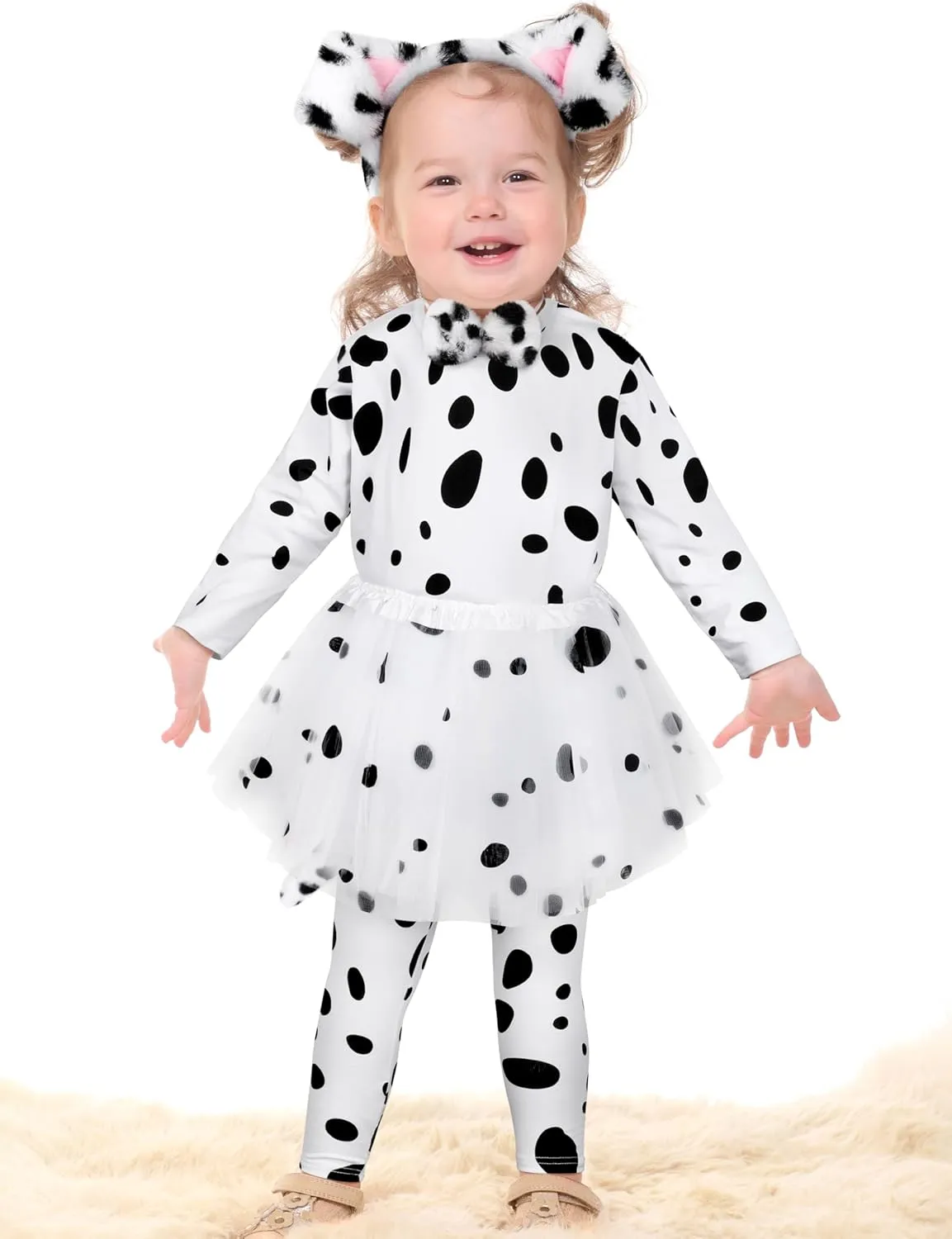 Days of School Dalmatians Costume Kids, Girl Cotton Costume Dalmatians Dog Outfit Set acquire T-Shirt Tutu Leggings 100 