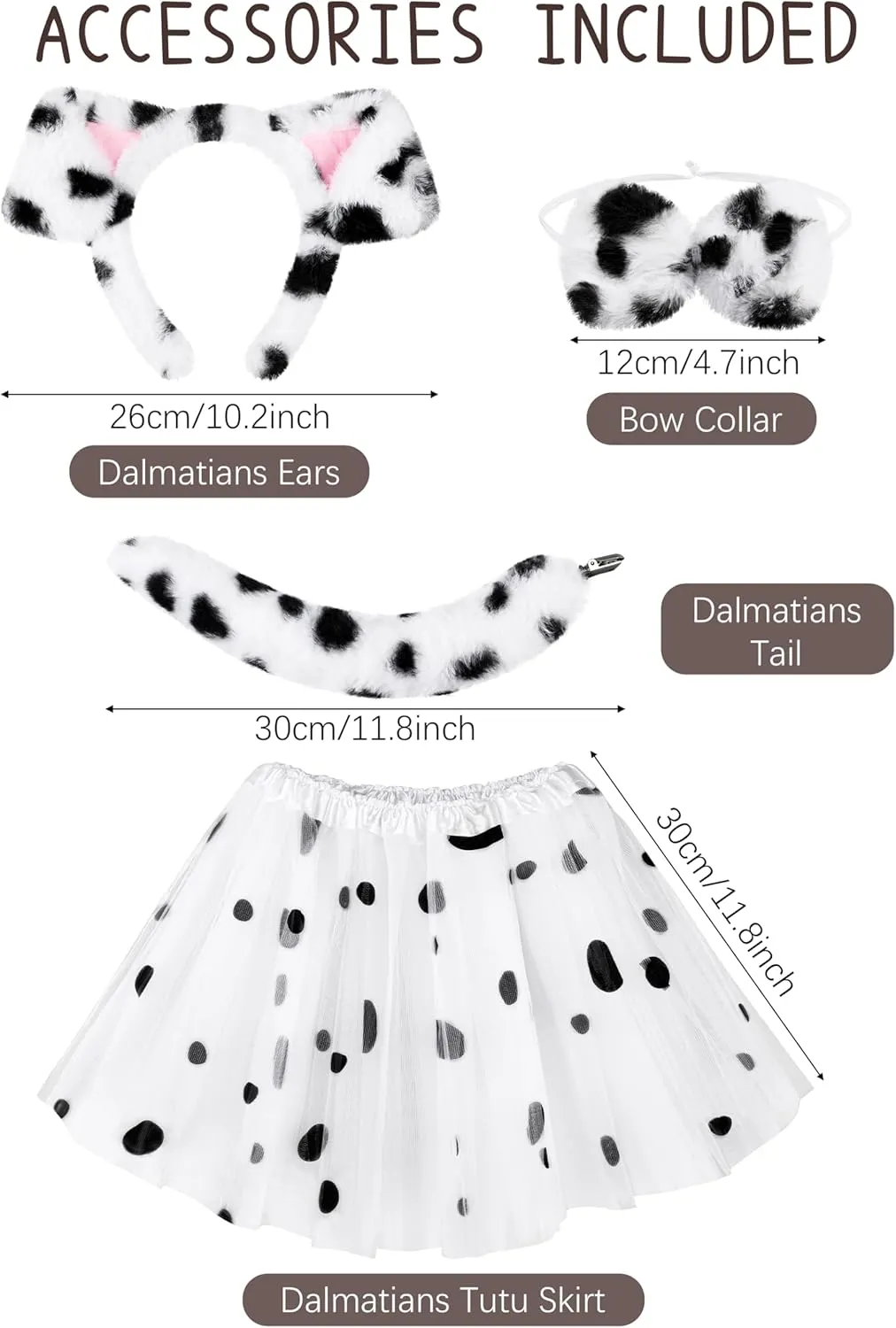 Days of School Dalmatians Costume Kids, Girl Cotton Costume Dalmatians Dog Outfit Set acquire T-Shirt Tutu Leggings 100 