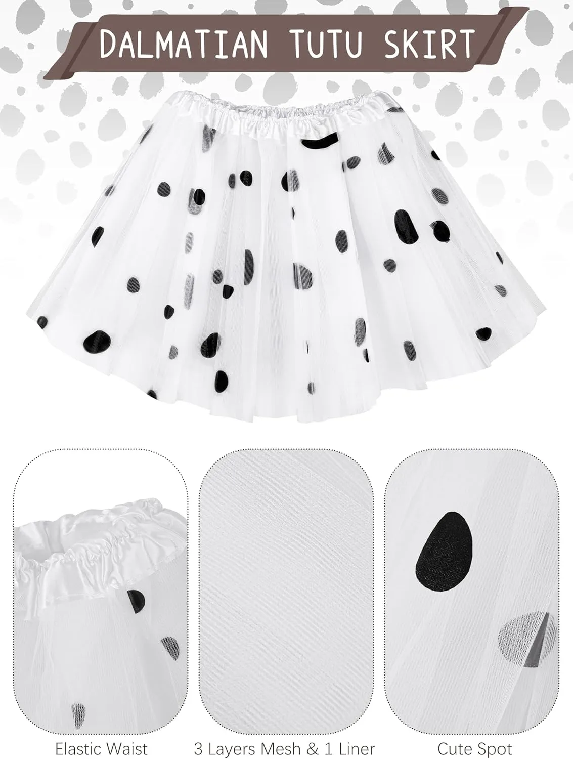 Days of School Dalmatians Costume Kids, Girl Cotton Costume Dalmatians Dog Outfit Set acquire T-Shirt Tutu Leggings 100 