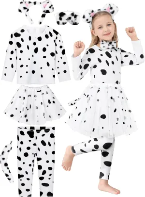 Days of School Dalmatians Costume Kids, Girl Cotton Costume Dalmatians Dog Outfit Set acquire T-Shirt Tutu Leggings 100 