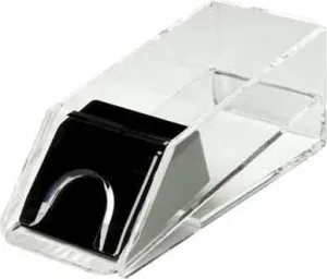 Deck of 4 Playing Cards onstage Athens canal invest Plastic Dealer Shoe - Clear & Black 10" 
