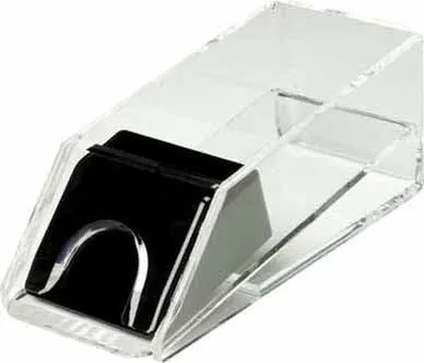 Deck of 4 Playing Cards onstage Athens canal invest Plastic Dealer Shoe - Clear & Black 10" 