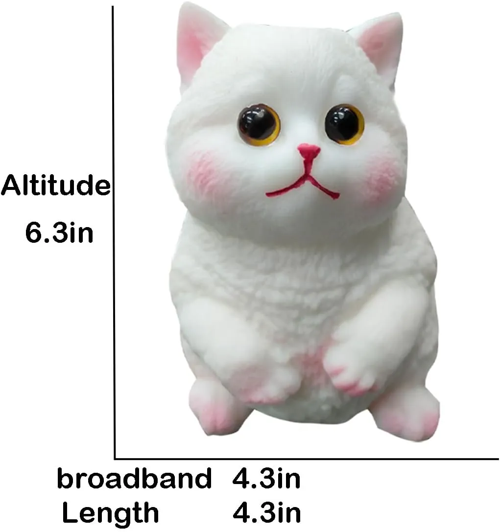 Decompress beast calve mast immutable and Anxiety Relief Women Men Kids (White Cat) Stress Toys - Cat Squishy Toy for Kids Adults$ Fun Cat Sensory Stress Relief Toy with Bow$ Squeeze Toy for 