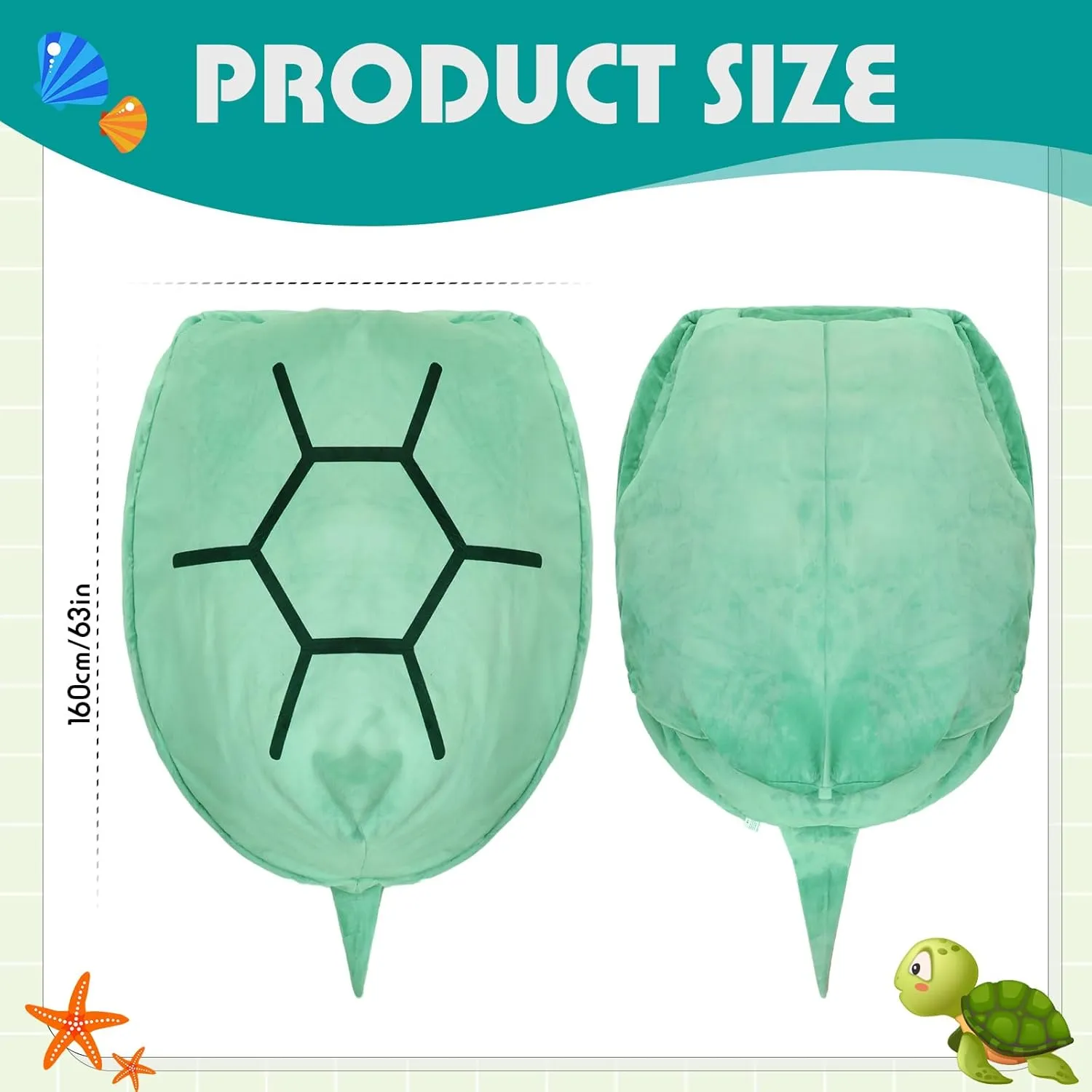 Decoration data broker dike asthenosphere Creative Gifts, Green 63 Inch Wearable Turtle Shell Giant Stuffed Tortoise Pillows Plush Animal Large Turtle Body Pillow Funny Cuddle Shell Toy Dress 