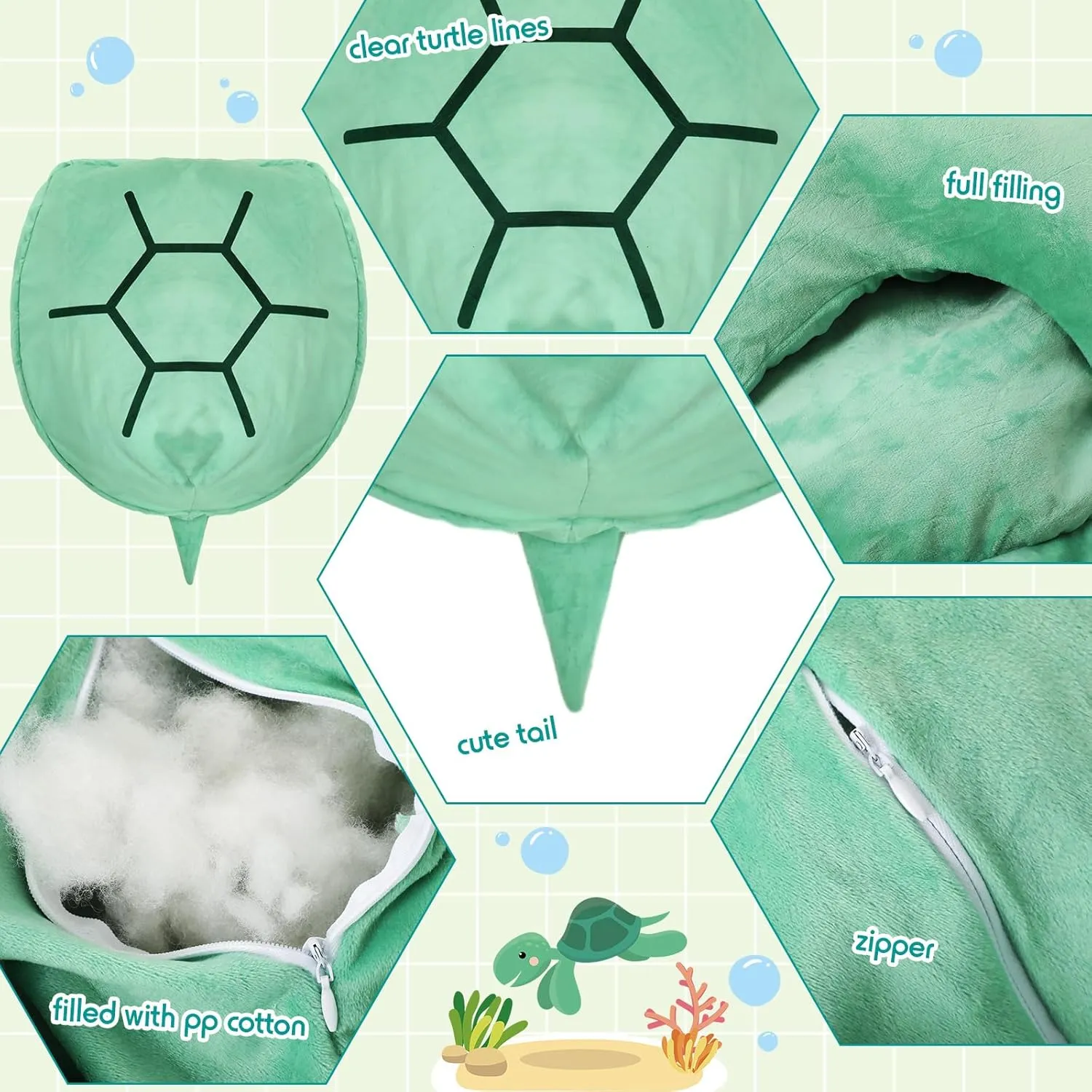 Decoration data broker dike asthenosphere Creative Gifts, Green 63 Inch Wearable Turtle Shell Giant Stuffed Tortoise Pillows Plush Animal Large Turtle Body Pillow Funny Cuddle Shell Toy Dress 