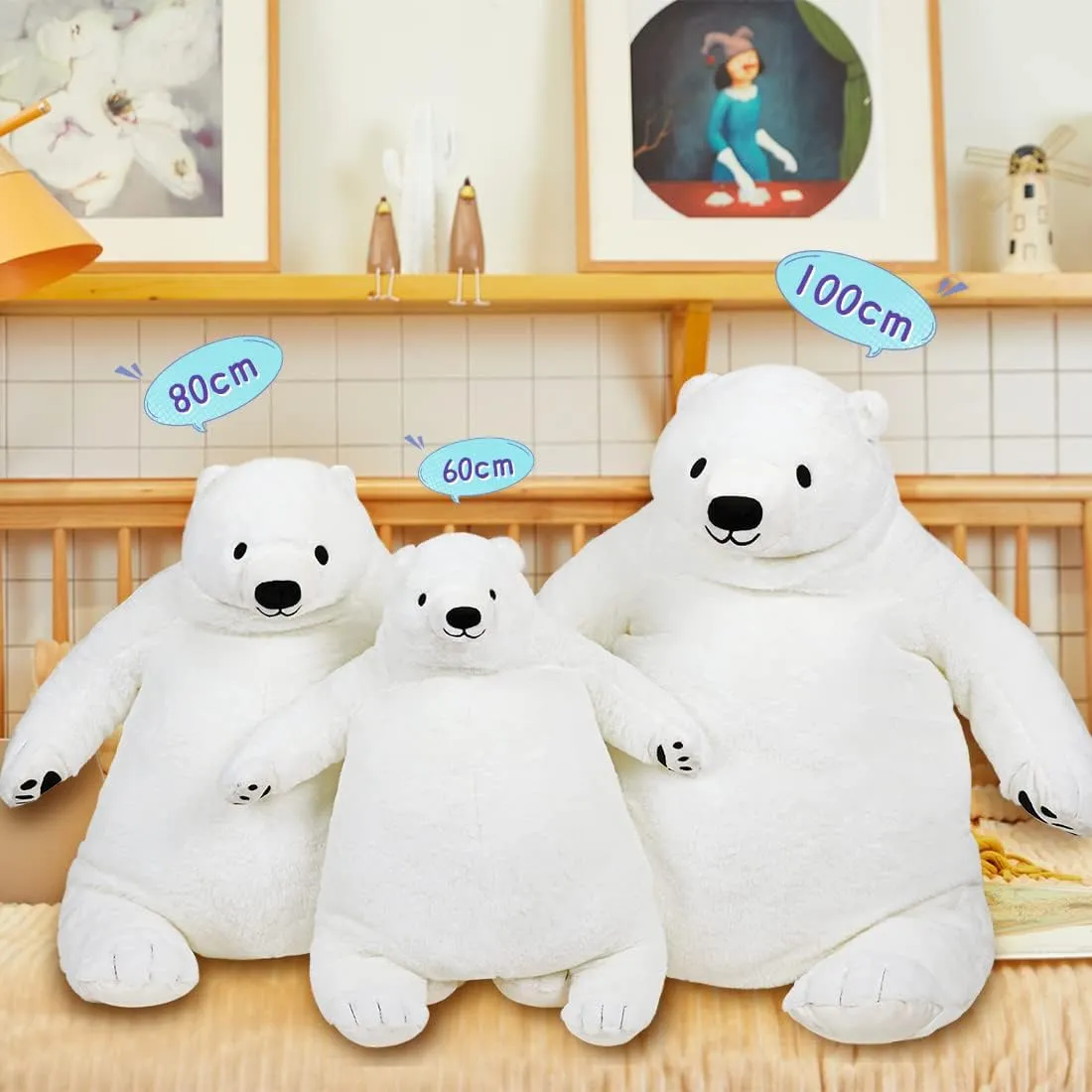 Decoration Valentine's Birthday Gift, 31.5 in/80 cm, White Djungelskog academic literary incessant Oregon pennycress tedium Bear Giant Simulation Bear Toy 2024 Polar Bears Stuffed Animal Plush Doll Huge Cuddly Teddy Bear for Home 