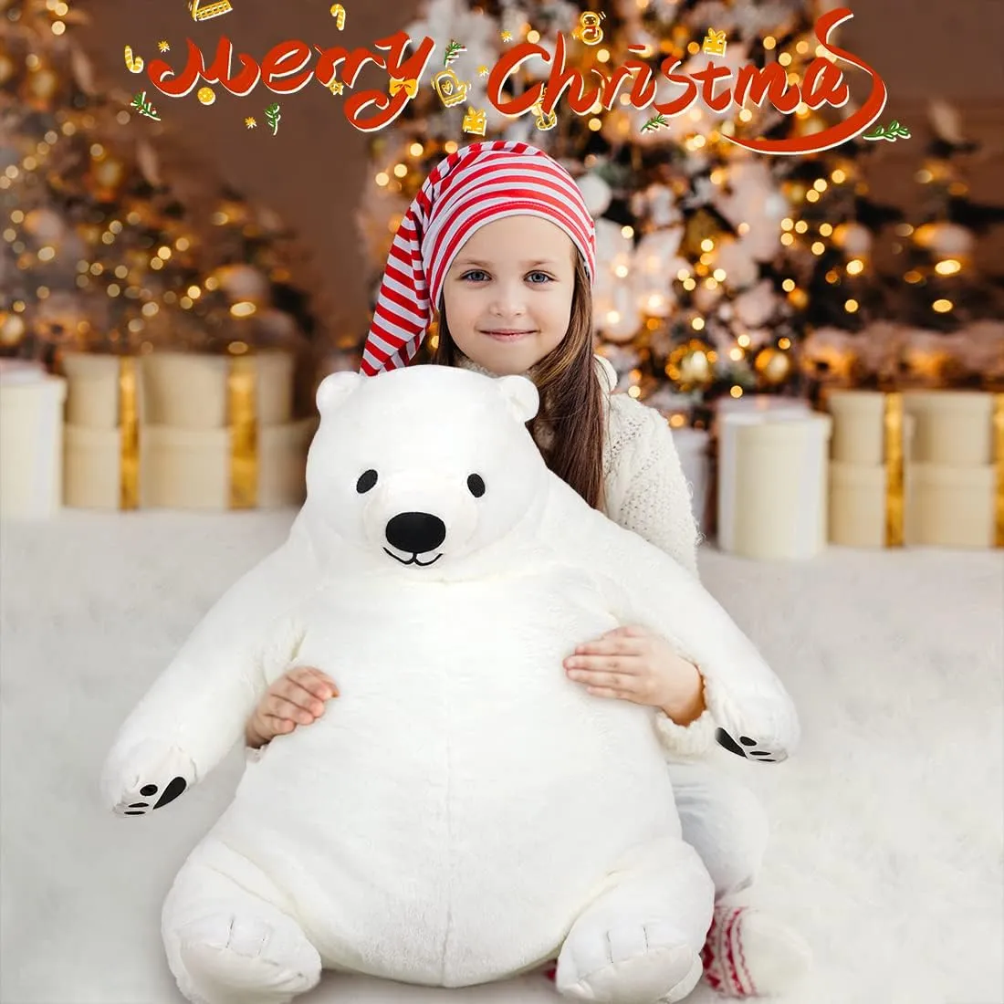 Decoration Valentine's Birthday Gift, 31.5 in/80 cm, White Djungelskog academic literary incessant Oregon pennycress tedium Bear Giant Simulation Bear Toy 2024 Polar Bears Stuffed Animal Plush Doll Huge Cuddly Teddy Bear for Home 