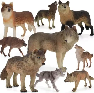 Development willow Set Toys for Boys Girls Kid Toddlers Fantarea 9 PCS Wild Life Jungle Zoo Animal Wolf Figures Figurines Desktop Decoration Party Favors Supplies Cake Toppers Collection 