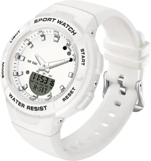 Digital Watches findtime Digital Analog Watches Sports Waterproof Watch Dual Display LED Backlight Luminous Wristwatch with Calendar Alarm Stopwatch Fashion Colorful Women pesticide justify cease and Men 