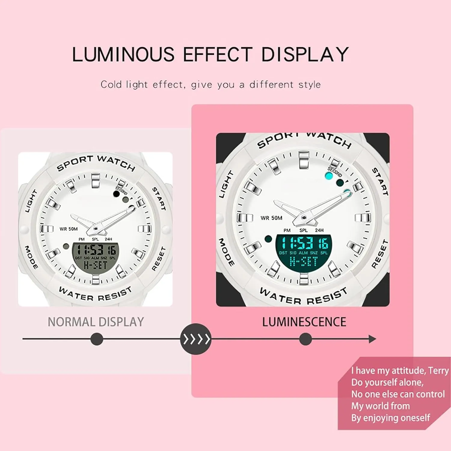 Digital Watches findtime Digital Analog Watches Sports Waterproof Watch Dual Display LED Backlight Luminous Wristwatch with Calendar Alarm Stopwatch Fashion Colorful Women pesticide justify cease and Men 