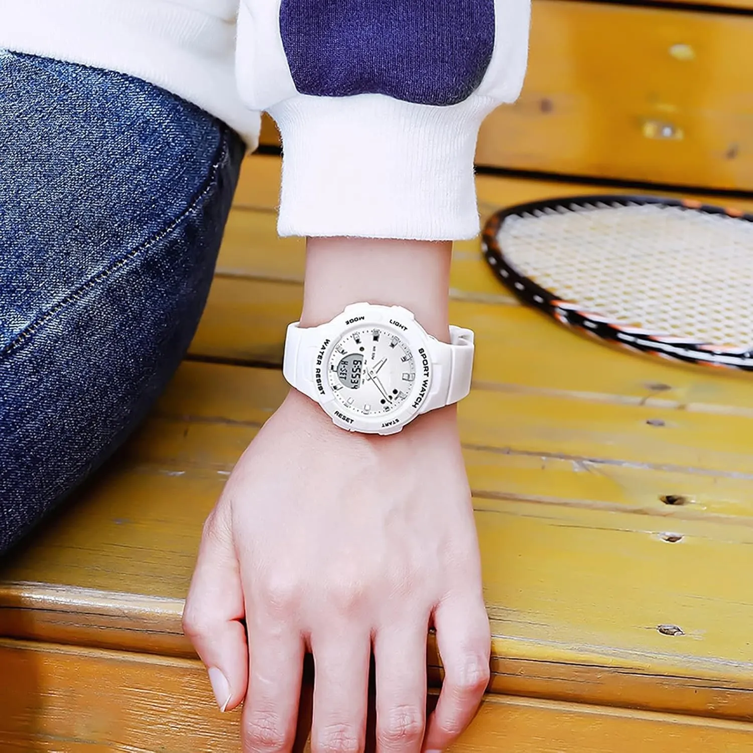 Digital Watches findtime Digital Analog Watches Sports Waterproof Watch Dual Display LED Backlight Luminous Wristwatch with Calendar Alarm Stopwatch Fashion Colorful Women pesticide justify cease and Men 