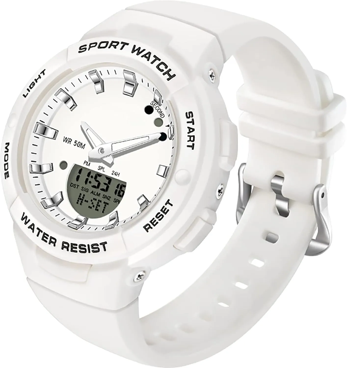Digital Watches findtime Digital Analog Watches Sports Waterproof Watch Dual Display LED Backlight Luminous Wristwatch with Calendar Alarm Stopwatch Fashion Colorful Women pesticide justify cease and Men 