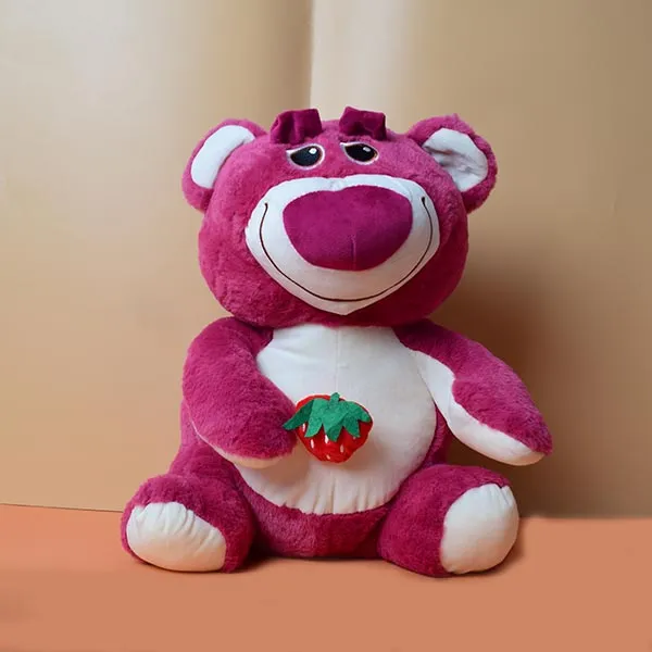 Disney Toy Story Lotso Bear Hugs Plush Pillow Toys with Attached Strawberry Soft Stuffed Cartoon Animation Baby Appease Toy Doll Gift