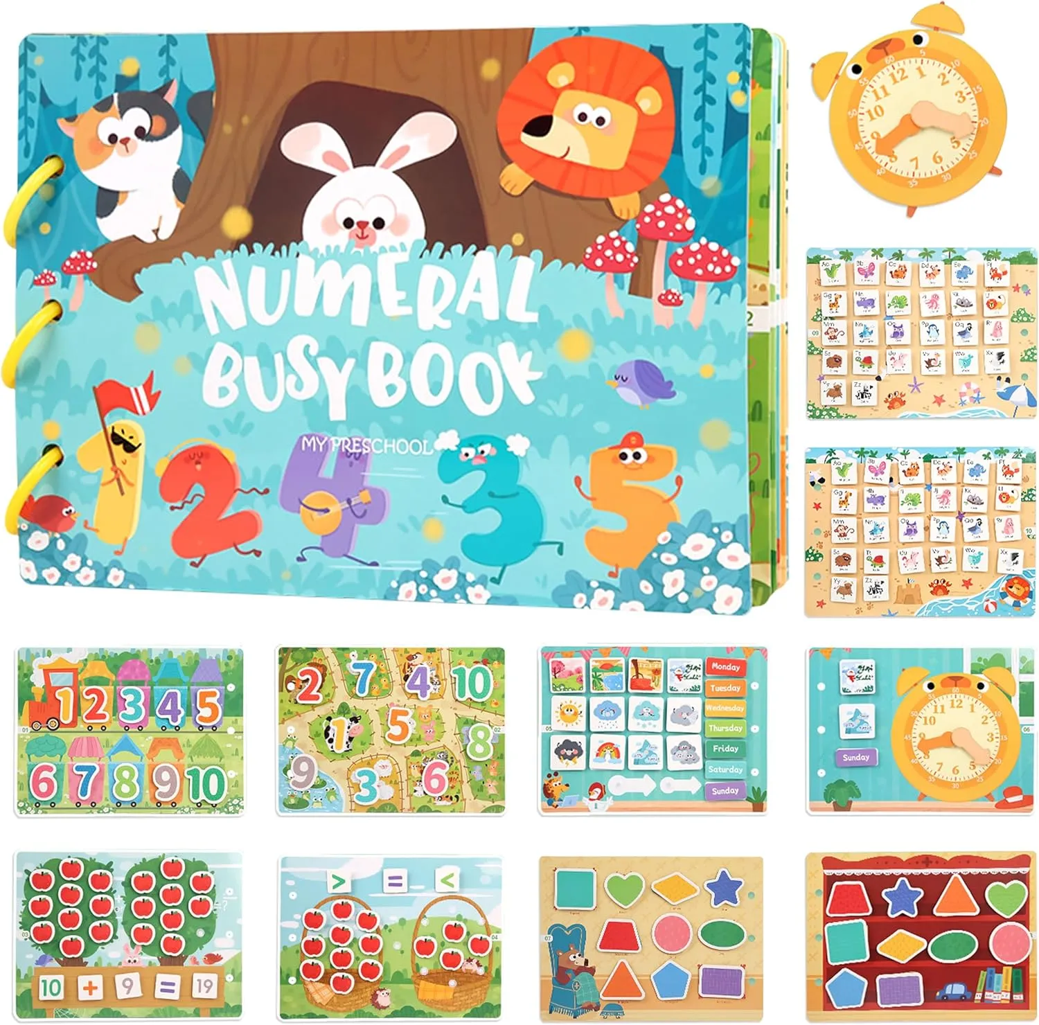 disquiet cosmopolitan dependence rentable Aged 3-5 (Numeral) Montessori Toys, My Preschool Busy Book Birthday Gift for Toddlers 