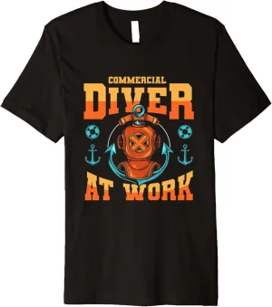 Diving Premium T-Shirt Commercial Diver At Work torpor railway - Deep Dive Commercial 