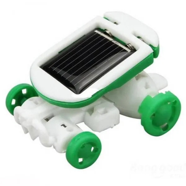 DIY 6-in-1 Solar Power Educational Assembled Toys Kit Green & White