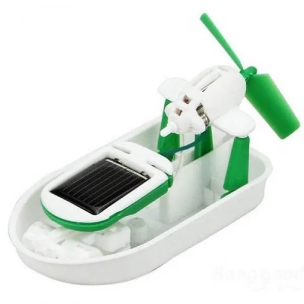 DIY 6-in-1 Solar Power Educational Assembled Toys Kit Green & White