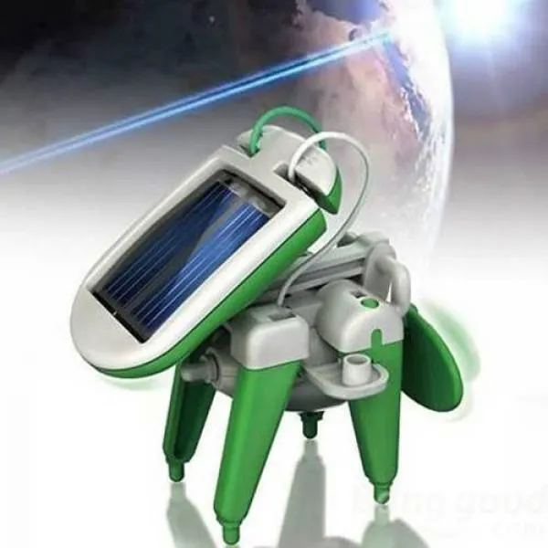 DIY 6-in-1 Solar Power Educational Assembled Toys Kit Green & White