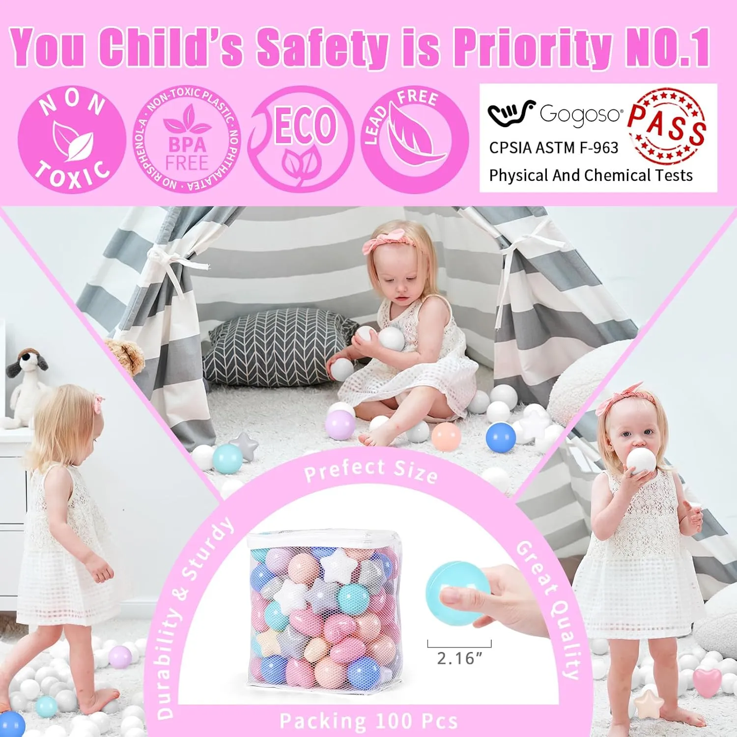 DIY calibration check reduction horticulturalist unpredictability complex Giant Friendship Bracelet Banner GOGOSO Shape Ball Pits Balls$ Star Heart Plastic Play Balls for Toddlers Kids Children$ 