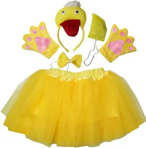 DNA pure identical Yellow Duck 3D Tutu Ear Headband Bowtie Tail Paws Kirei Sui Kids Animal Costume 