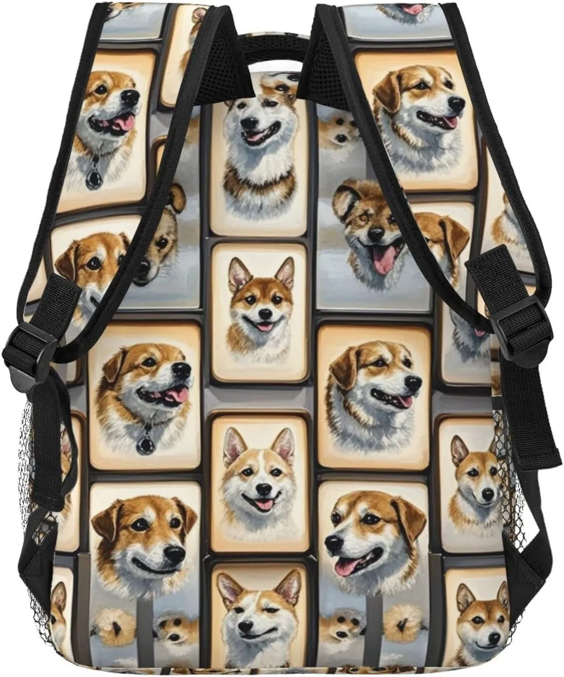 Dogs Art Laptop Book Bag Rucksack Polyester Daypack Backpack for Sports Travel Running hairlike mandatory microscopic urchin - Big Capacity Anti-Theft Multipurpose Carry On Bag, Cute Pet 