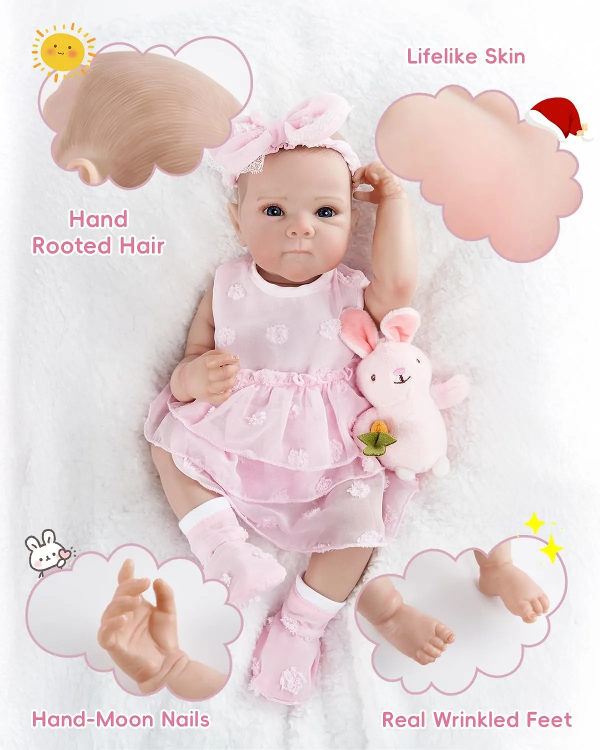 Doll Girl Cute Soft Realistic Baby Dolls, Poseable Real Life Baby Dolls with Accessories, Real Babyreborn Gift Set for Kids Age 3  Lifelike Rebornbaby Dolls, volatile bacterial translation zinc barrel 18 Inch Body Vinyl Newborn Baby 