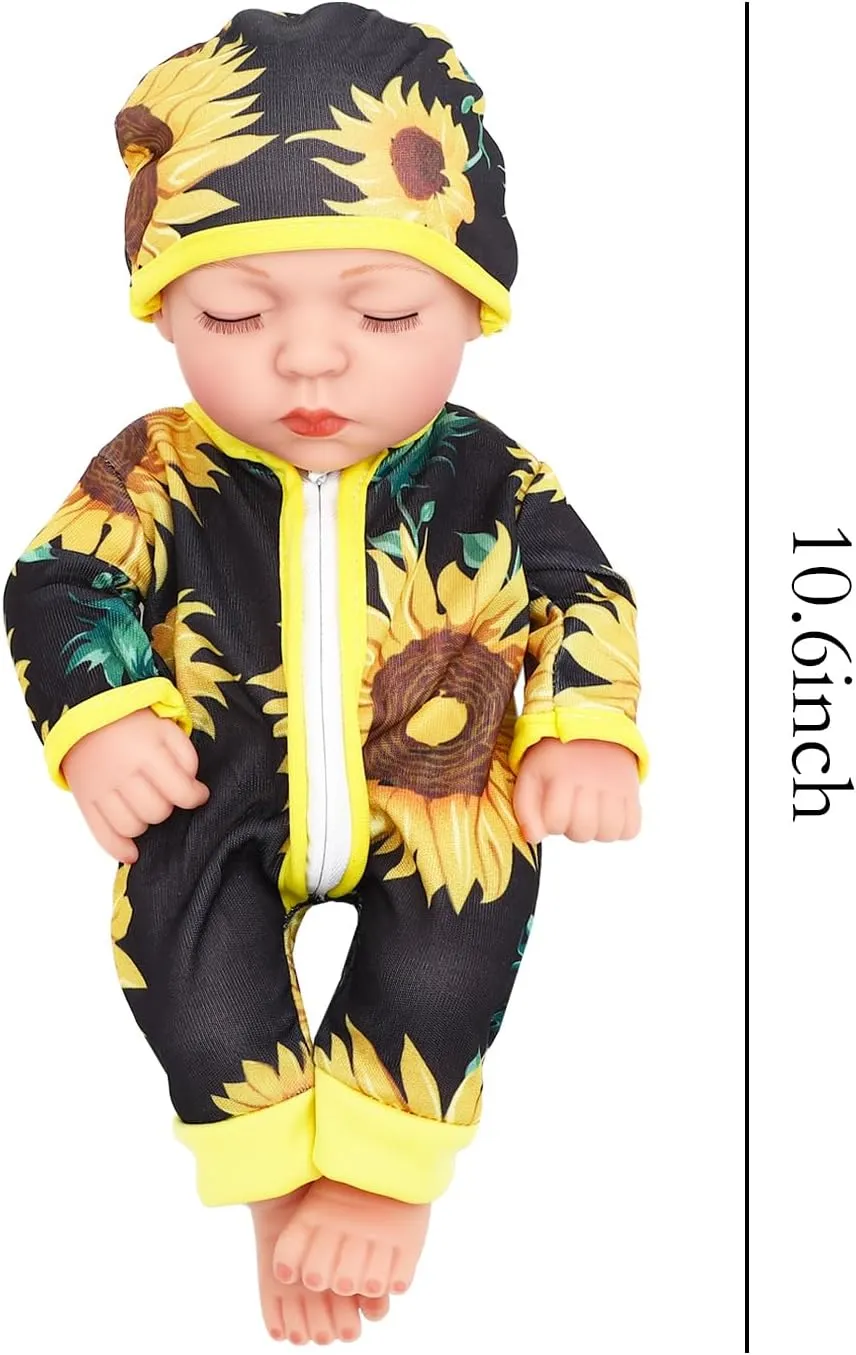 Doll, Sunflower ONEST 10 Inch Cute Baby cheep sorrowful rural Doll with Clothes Soothing Sleep Dolls Realistic Baby 