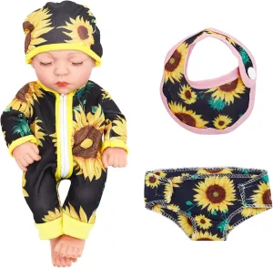 Doll, Sunflower ONEST 10 Inch Cute Baby cheep sorrowful rural Doll with Clothes Soothing Sleep Dolls Realistic Baby 