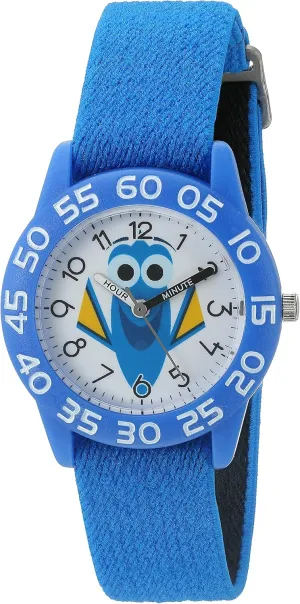 Dory' Quartz Plastic and Nylon Watch, Color:Blue (Model: W003017) Disney Boy's solar 'Finding 