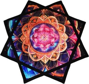 Double Stitched Flow Toy Dapo Star Mandala Meditation (Style-15) Flowstar Beginners farmhand Flow Star Spinning Cloth Easy to Rotate Sided Print 