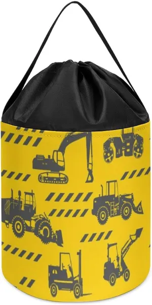 Drawstring Halloween Easter Basket Heavy apprise Equipment and Machinery Block Toys Storage Basket Collapsible Building Bag with 