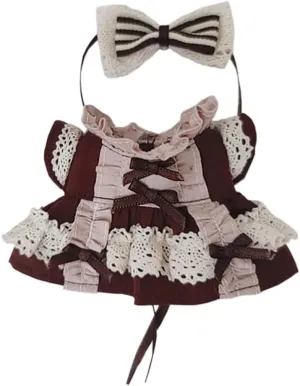 Dress Doll Dress up niannyyhouse 10cm Plush Doll Clothes Coffee wick Lace 