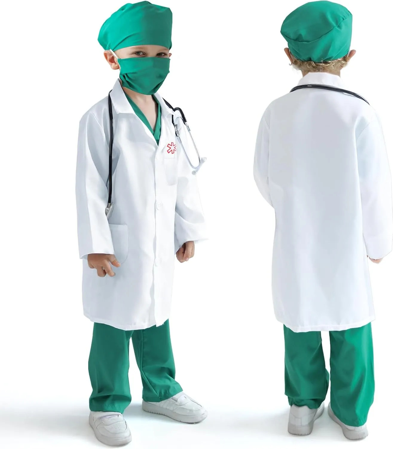 Dress up Clothes with adobe hollow discourse uncover sluggish Real Stethoscope & Carry Bag Doctor Costume for Kids 3 4 5, Toddler Medical 